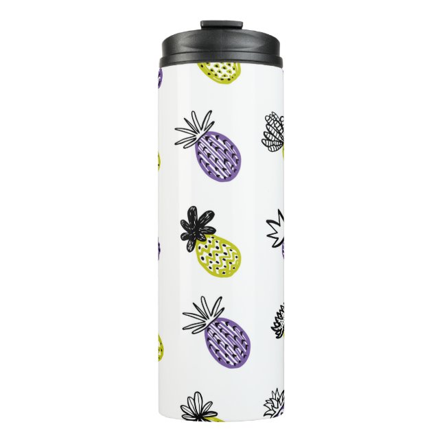 Nahtloses Ananas-Muster Thermosbecher (Vorderseite)