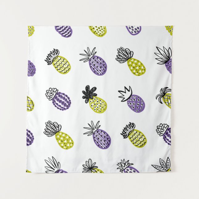 Nahtloses Ananas-Muster Wandteppich (Vorderseite)