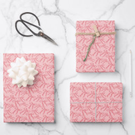 Nahtloses Bandmuster in Charm- und Teerosa-Rosa Geschenkpapier Set