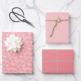 Nahtloses Bandmuster in Charm- und Teerosa-Rosa Geschenkpapier Set