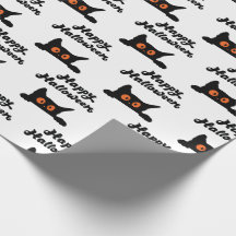 Nahtloses Black Cat Wrapping Paper: Happy Hallowee