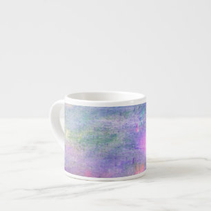 nahtloses blaues, rosa Hintergrundgelb-Aquarell Espressotasse