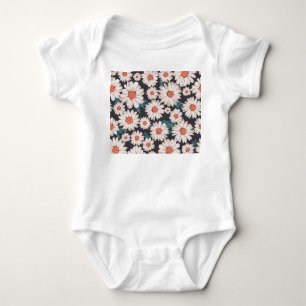 Nahtloses Blossom Daisy Blume Muster Baby Strampler
