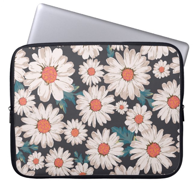 Nahtloses Blossom Daisy Blume Muster Laptopschutzhülle (Vorderseite)