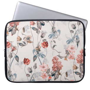nahtloses Blumendesign mit hellem HintergrundBlume Laptopschutzhülle