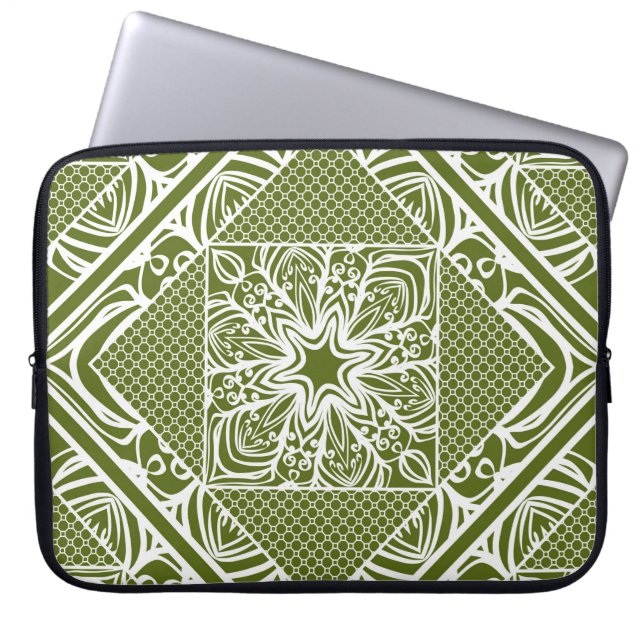 Nahtloses, blumengeometrisches Muster. Vintage Erk Laptopschutzhülle (Vorderseite)