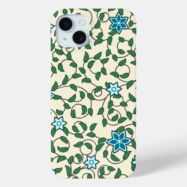 Nahtloses Blumenmuster auf beigem Hintergrund Case-Mate iPhone Hülle (Rückseite)