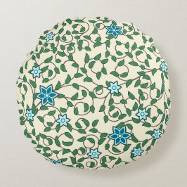 Nahtloses Blumenmuster auf beigem Hintergrund Rundes Kissen