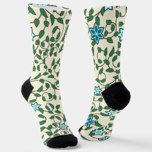 Nahtloses Blumenmuster auf beigem Hintergrund Socken