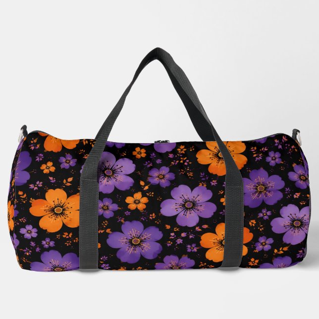 nahtloses Blumenmuster Duffle Bag (Vorderseite)