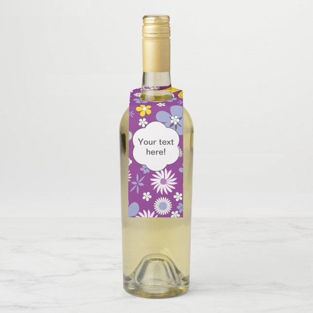 Nahtloses Blumenmuster Flaschenanhänger (Auf Flasche)