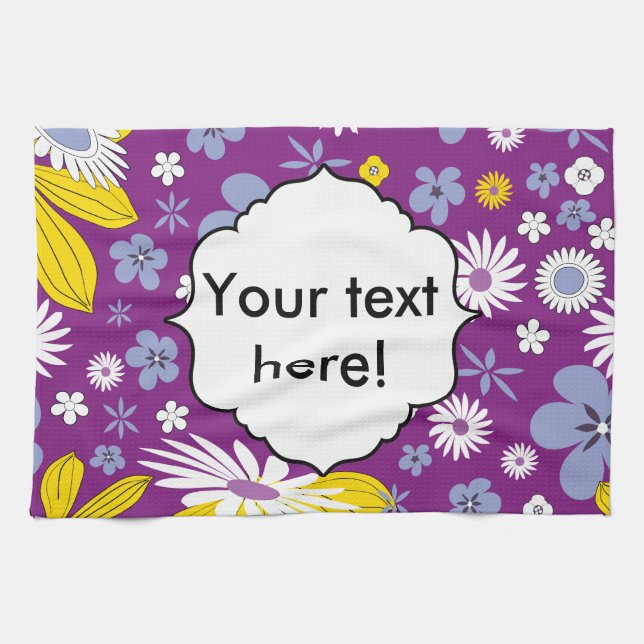 Nahtloses Blumenmuster Geschirrtuch (Horizontal)