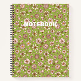 Nahtloses Blumenmuster Grün Notizbuch