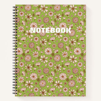 Nahtloses Blumenmuster Grün Notizbuch