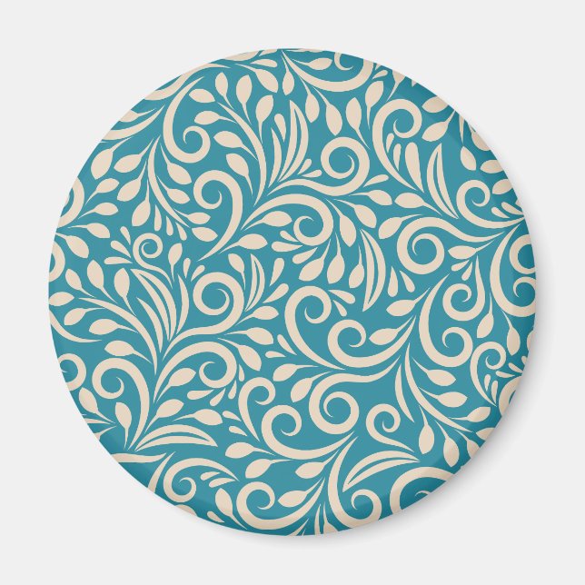 Nahtloses Blumenmuster Magnet (Vorne)
