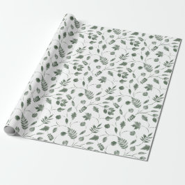 nahtloses Blumenmuster mit Blättern Geschenkpapier