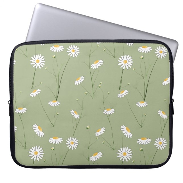 Nahtloses Blumenmuster mit Kosmos flo Laptopschutzhülle (Vorderseite)