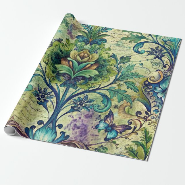 Nahtloses Blumenmuster Möbel-Dekorationspapier Geschenkpapier (Ungerollt)