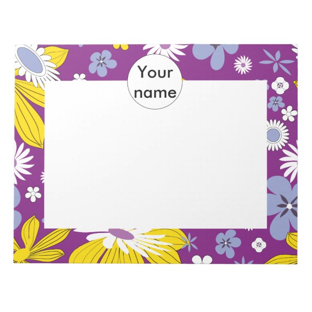 Nahtloses Blumenmuster Notizblock (Vorderseite)