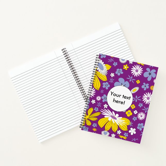 Nahtloses Blumenmuster Notizbuch (Innenseite)