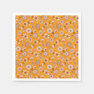 Nahtloses Blumenmuster orange Serviette