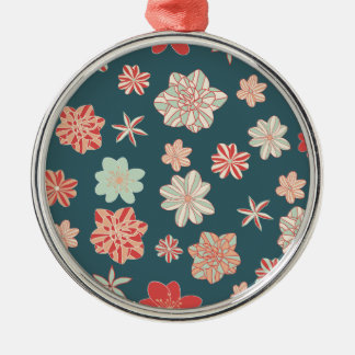 Nahtloses Blumenmuster Ornament Aus Metall