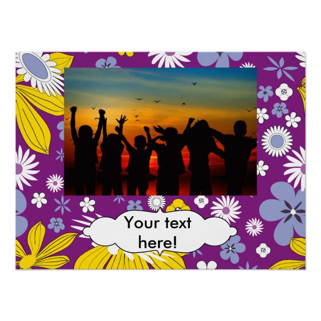 Nahtloses Blumenmuster Poster (Vorderseite)