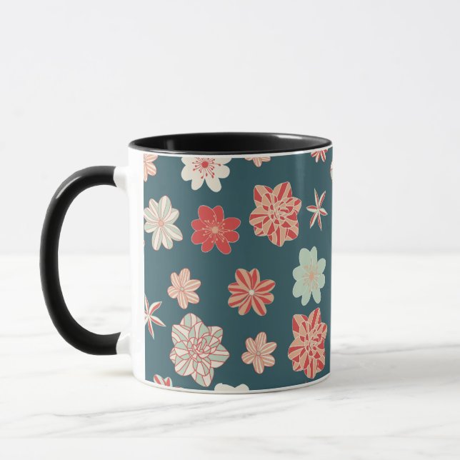 Nahtloses Blumenmuster Tasse (Links)