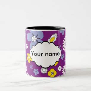 Nahtloses Blumenmuster Zweifarbige Tasse