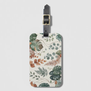 Nahtloses Boho-Blumenmuster Blumen  Gepäckanhänger
