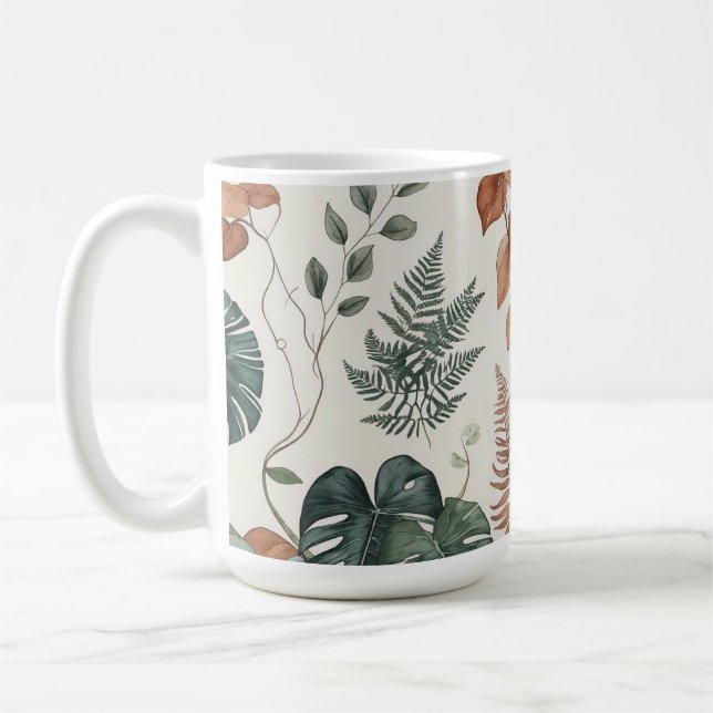 Nahtloses Boho-Blumenmuster Blumen  Kaffeetasse (Links)