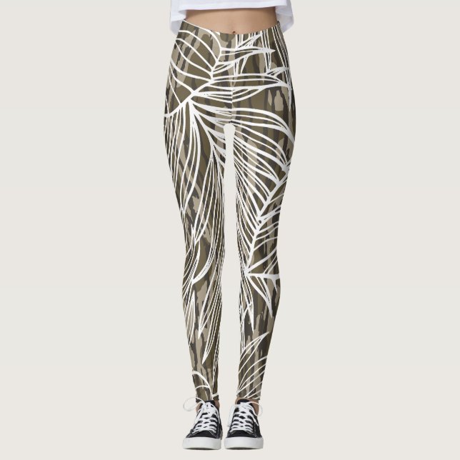 Nahtloses Botanisches Bottom Lands Camo Leggings (Vorderseite)