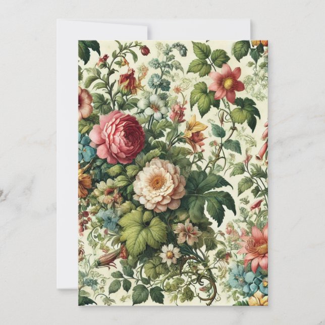Nahtloses botanisches Muster Feiertagskarte (Vorderseite)