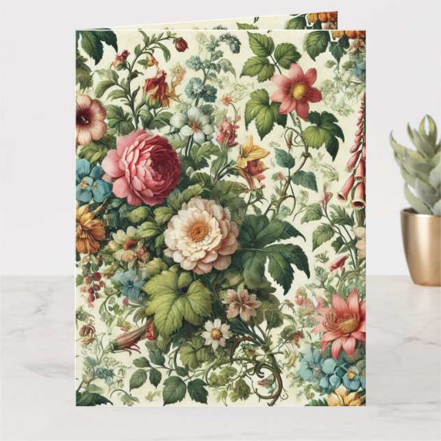 Nahtloses botanisches Muster Karte (Kleine Pflanze)