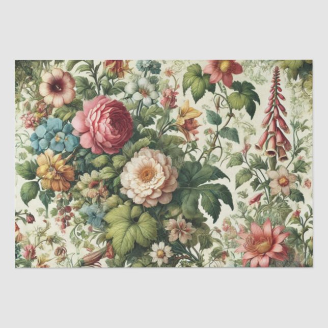 Nahtloses botanisches Muster Seidenpapier (Vorderseite)