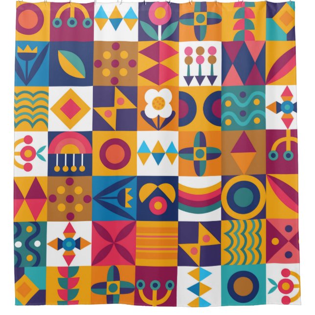 Nahtloses Design, moderne Kunst Duschvorhang (Vorderseite)