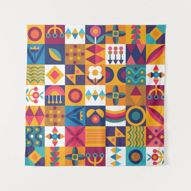 Nahtloses Design, moderne Kunst Wandteppich (Vorderseite)