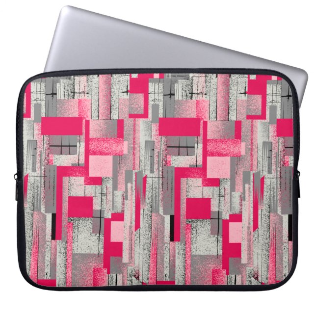 nahtloses digitales Patchwork-Muster in Aquarellfa Laptopschutzhülle (Vorderseite)