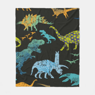 Nahtloses Dino-Muster. Originelles Design mit tRex Fleecedecke