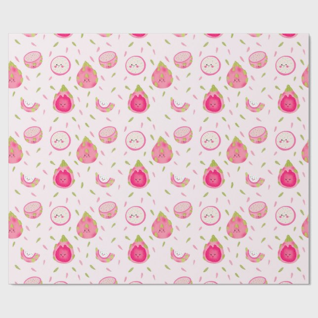 Nahtloses Drachenmuster - Niedlich tropisches Must Geschenkpapier (Flach)