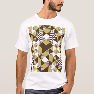 Nahtloses Dreieck: geometrische Goldmode. T-Shirt