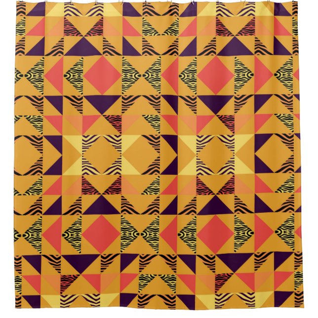 Nahtloses Dreieck mit abstraktem Hintergrund Duschvorhang (Vorderseite)