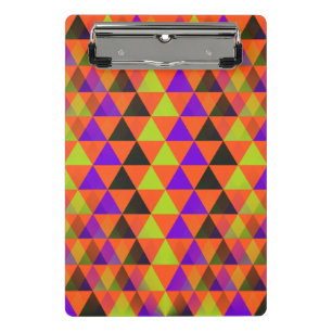 Nahtloses Dreiecks-Muster - grün schwarz violett Mini Klemmbrett