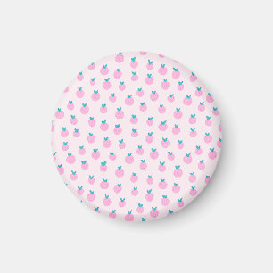 Nahtloses Erdbeermuster – Pastellrosa Süß Magnet
