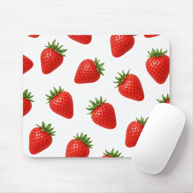 Nahtloses Erdbeermuster Süße rote Früchte  Mousepad (Mit Mouse)