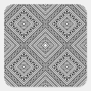 Nahtloses ethnisches Muster Quadratischer Aufkleber