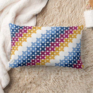 Nahtloses farbenfrohes Cross-Stitch-Muster Lendenkissen
