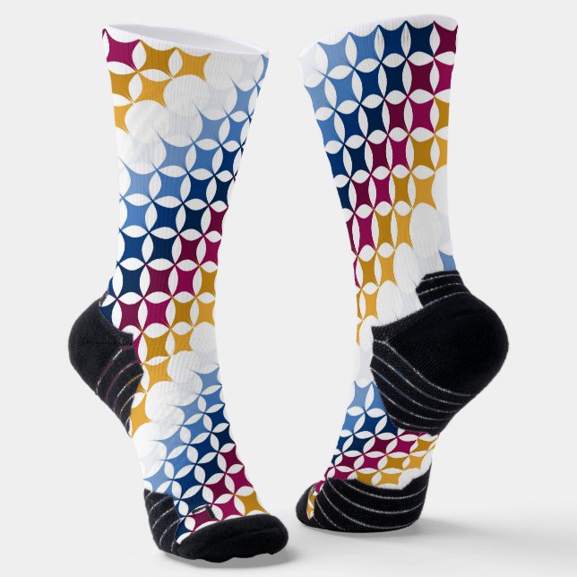 Nahtloses farbenfrohes Cross-Stitch-Muster Socken (Gewinkelt)