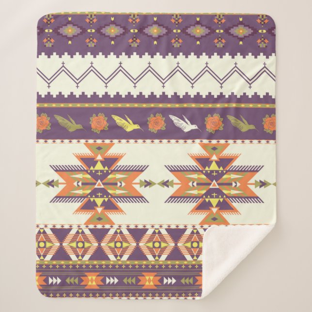 Nahtloses farbiges Aztec Muster Sherpadecke (Vorderseite)