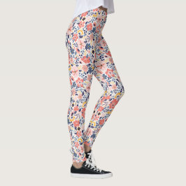 Nahtloses florales Muster Schönheit Vintage Blüte Leggings